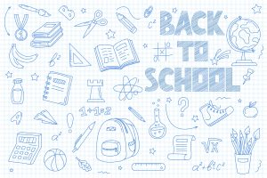 Back-to-school drawing banner